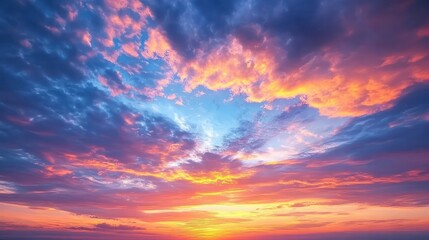 A beautiful sunset with a pink and orange sky