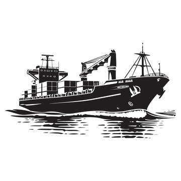 recommend clip art: Elegant Black Ship Vector Silhouettes, Container Ship Logo Monochrome Design Style, boat silhouette, ship silhouette, ship vector