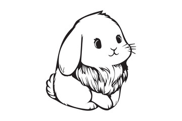 Rabbit line art vector art illustration