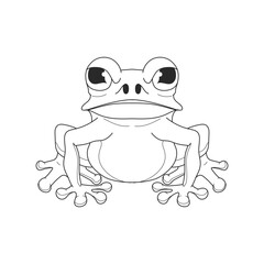 Hand drawn outline frog vector illustration