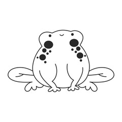 Hand drawn outline frog vector illustration