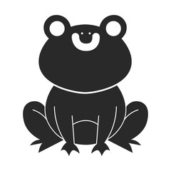 Hand drawn frog silhouette. vector illustration
