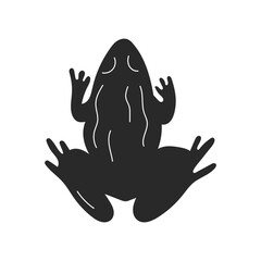 Hand drawn frog silhouette. vector illustration