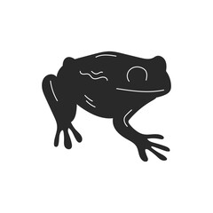 Hand drawn frog silhouette. vector illustration