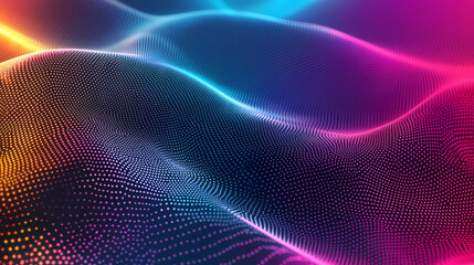 Obraz premium High-resolution abstract pixel wave design with vibrant color gradients for digital wallpaper. Vibrant Colors. Illustration