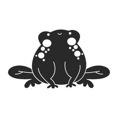 Hand drawn frog silhouette. vector illustration