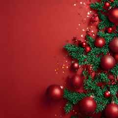 christmas background with christmas balls, Generative AI	