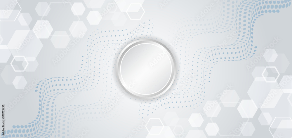 Poster digital poster templates. medical, technology, or science design. grey vector banner design with hex