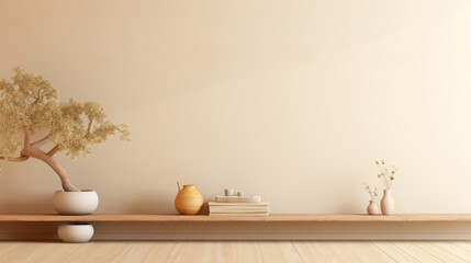 generated illustration of vases and plants against color background