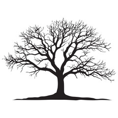 Black tree Symbol style and white background, Natures Elegy A Dead Tree in Black Vector Faded Majesty Monochromatic Vector