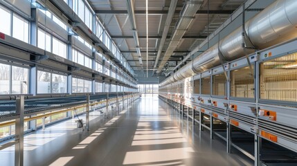 Modern Industrial Interior with Glass Windows