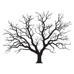 Black tree Symbol style and white background, Natures Elegy A Dead Tree in Black Vector Faded Majesty Monochromatic Vector