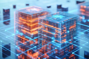 Obraz premium The Mirror of Reality, Digital Twin Technology