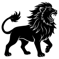 silhouette of a lion vector illustration
