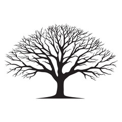 Black tree Symbol style and white background, Natures Elegy A Dead Tree in Black Vector Faded Majesty Monochromatic Vector