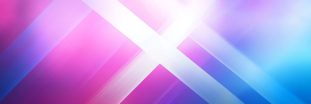 A captivating abstract background featuring a vibrant gradient transitioning from pink to blue, intersected by two bold white lines, creating a dynamic and modern design.