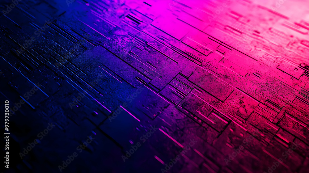 Poster abstract 3d background with a diagonal pattern and a gradient of blue and pink colors