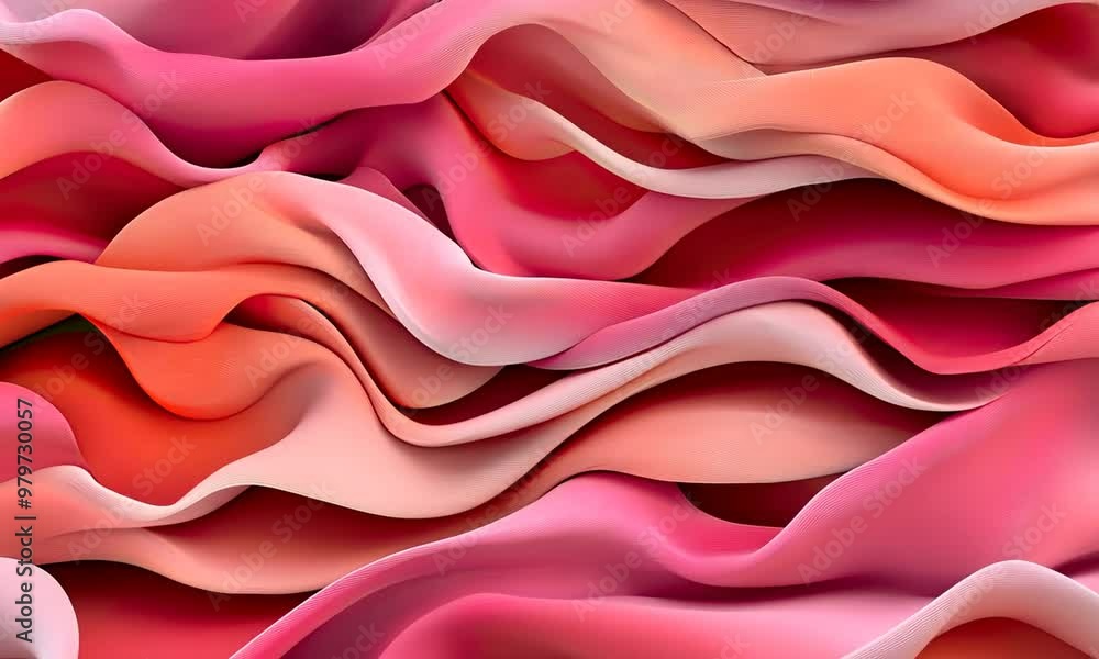 Poster soft waves of red and pink create an elegant abstract texture, showcasing a mesmerizing blend of col