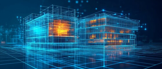 Fototapeta premium The Mirror of Reality, Digital Twin Technology