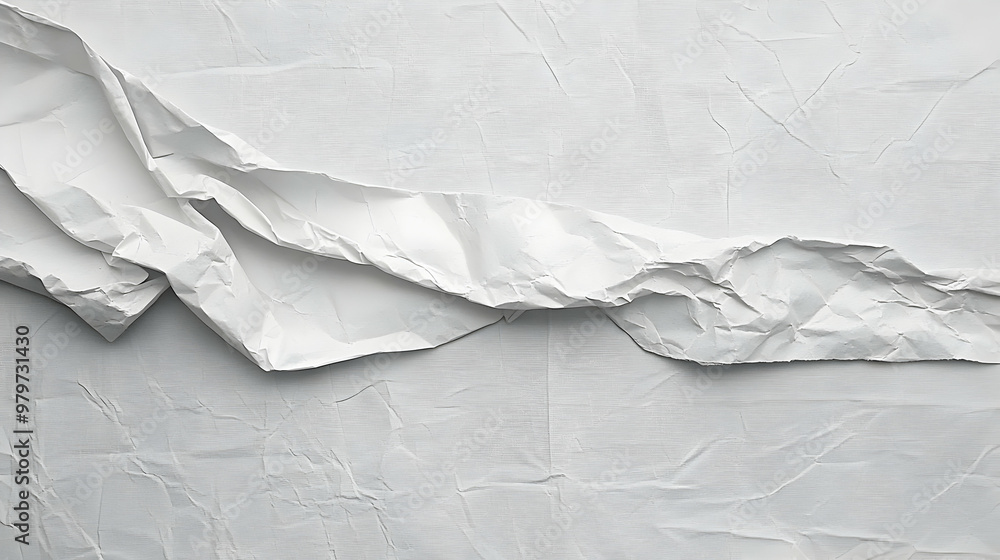 Poster abstract crumpled white paper texture background, a minimalist design element for digital and print 