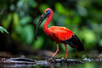 Naklejka premium Trinidad and Tobago's Caroni Bird Sanctuary, home to flocks of scarlet ibis and other exotic wildlife