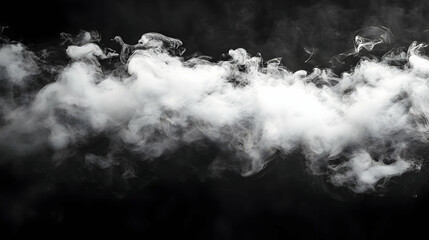 Fototapeta premium Abstract White Smoke Swirls on a Dark Background for Digital Design and Artistic Projects