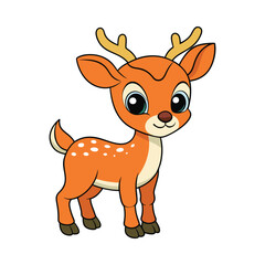 Deer color cartoon vector illustration style design