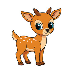 Deer color cartoon vector illustration style design