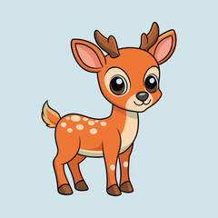 Deer color cartoon vector illustration style design