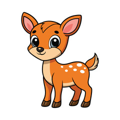 Deer color cartoon vector illustration style design