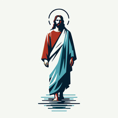 Jesus Christ walking on the waters of the sea