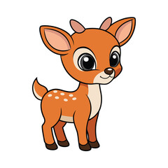 Deer color cartoon vector illustration style design