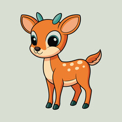 Deer color cartoon vector illustration style design