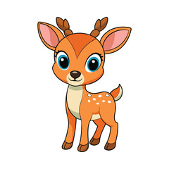 Deer color cartoon vector illustration style design