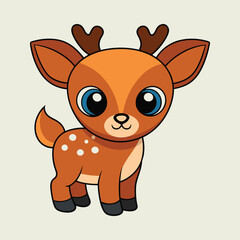 Deer color cartoon vector illustration style design