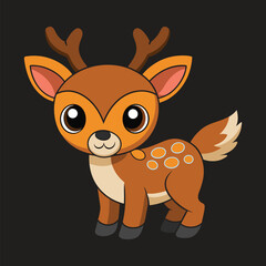Deer color cartoon vector illustration style design
