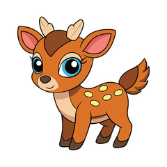 Deer color cartoon vector illustration style design