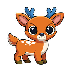 Deer color cartoon vector illustration style design