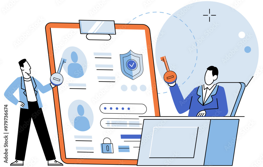 Fototapete user authorization. vector illustration. safety measures are necessary to maintain secure online env