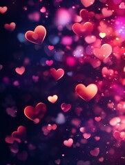 A soft and romantic watercolor background with hearts and bokeh lights, perfect for love, Valentine's Day, wedding, or anniversary projects.