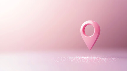 A vibrant pink location pin on a soft gradient background, symbolizing navigation and modern location tracking.