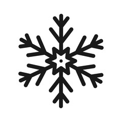 Snowflake thin line icon.Frozen sign.Decorative element for Christmas and New Year holiday.Transparent background.Editable stroke.Simple black line snow icons.Vector illustration EPS 10