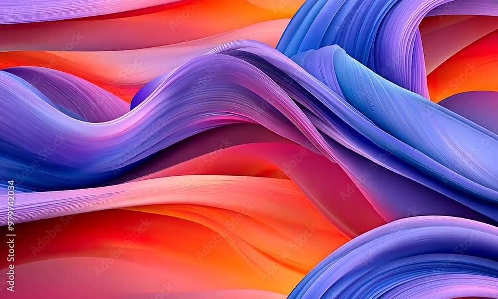 Poster experience the captivating interplay of vibrant colors and flowing forms as abstract waves undulate 