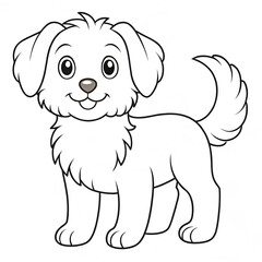 Obraz premium a drawing of a dog with a black and white background