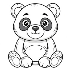 Fototapeta premium a black and white drawing of a teddy bear 