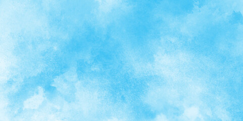 Abstract blue color clouds background, Vibrant clear blue sky with puffy and blurry natural clear clouds, watercolor background concept abstract cloudy sky, cloudy and grunge blue watercolor.