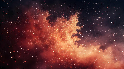 Abstract Background of Red and Orange Glitter with  Fading Cloud Effect