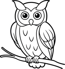 Elegant owl bird logo icon vector illustration for a nature-inspired emblem