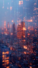 Fototapeta premium City of Twins, Digital Twin Technology