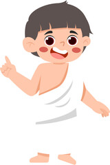 Muslim Kid with Ihram Clothes 